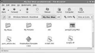 Display shared Windows file and printer servers SMB Nautilus