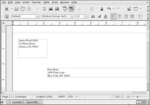 Figure The envelope preview shows you exactly how the envelope will printed