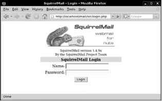 Figure SquirrelMail login page